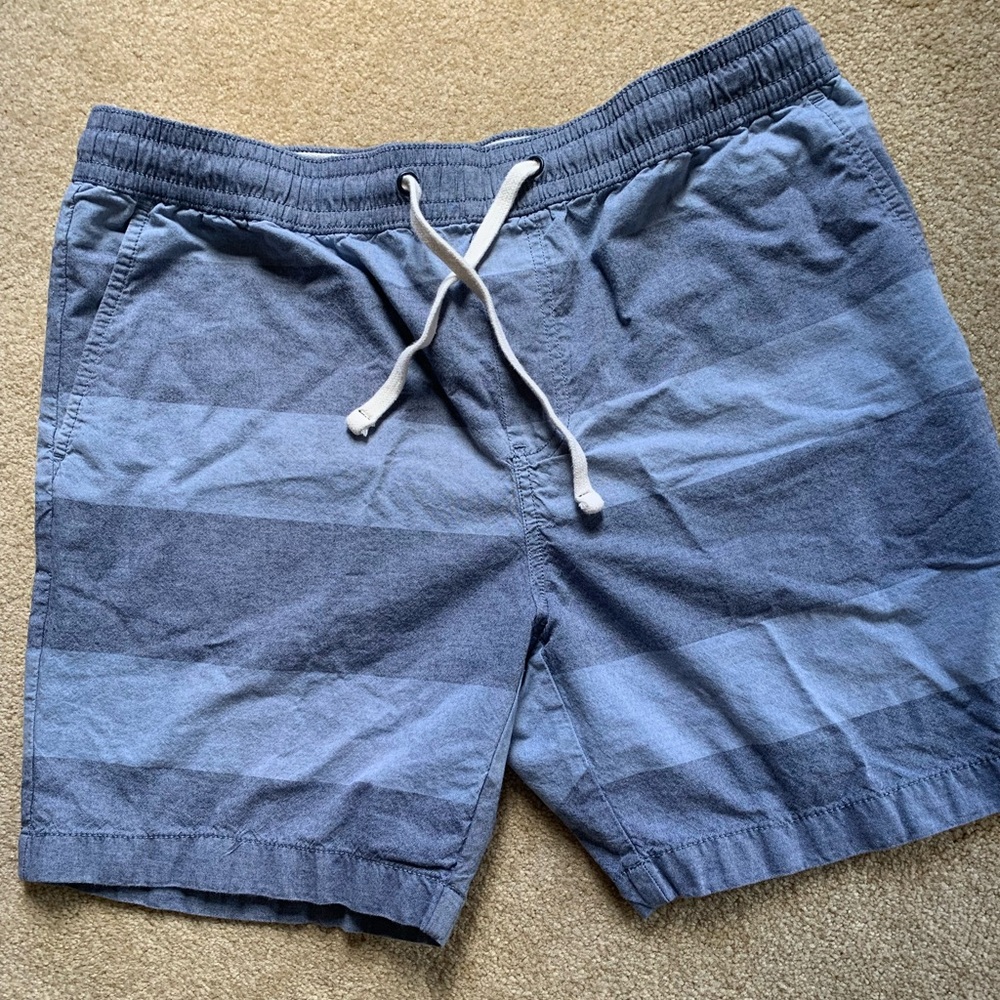 Men's Blue Striped Shorts with Drawstring
Size L